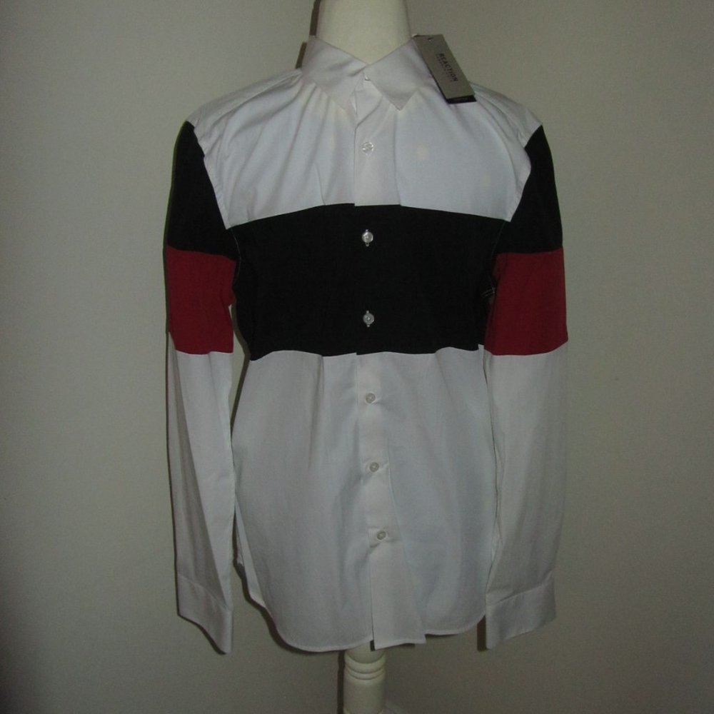 Men's Long Sleeve Dress Shirt Size M Reaction by Kenneth Cole NWT.